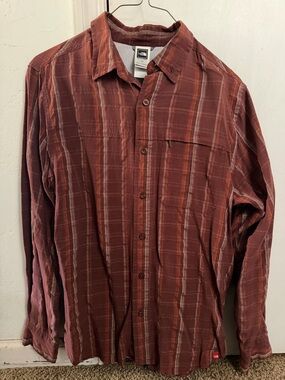 The North Face Rust Plaid Long-Sleeve Button-Up Shirt